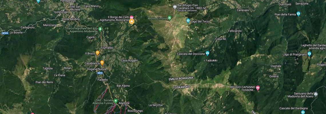 mapa Agriturismo il Borgo dei Celti, Fiumalbo