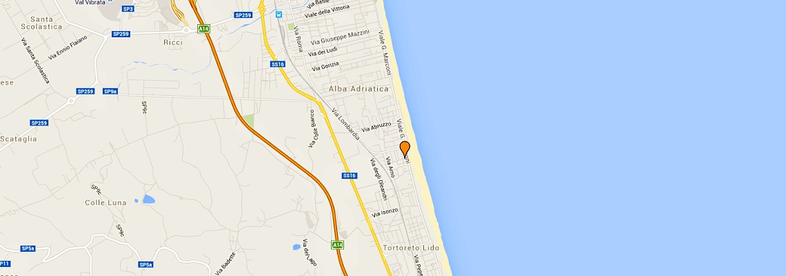 mapa Hotel Baltic, Alba Adriatica