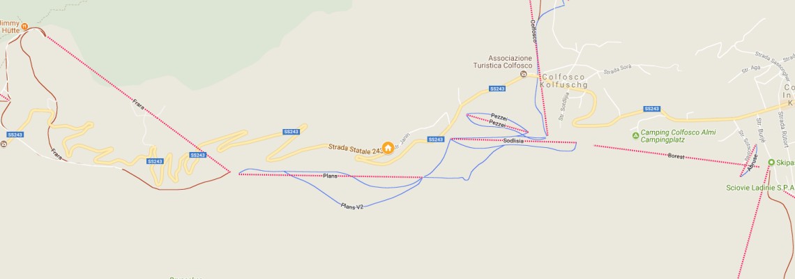 mapa Hotel Belvedere, Colfosco