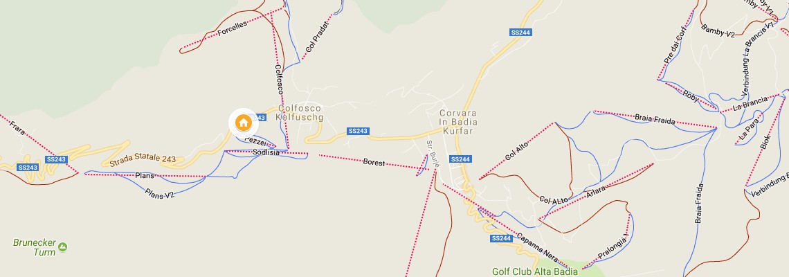 mapa Romantik Arthotel Capella, Colfosco