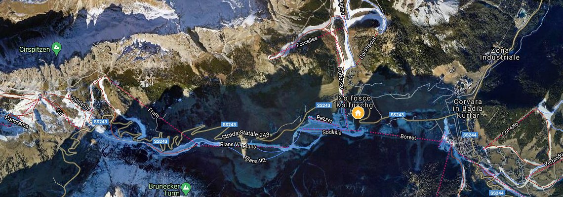 mapa Apartmny Cialdira, Colfosco