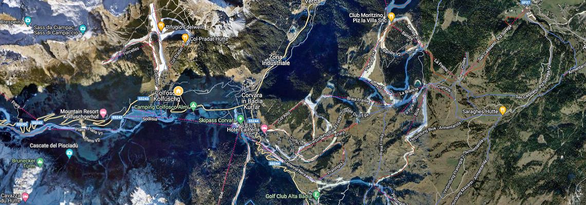 mapa Penzin Ciasa Merisana, Colfosco