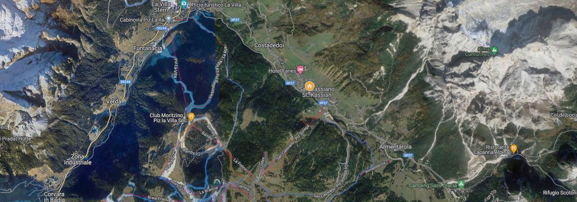 mapa Hotel Conturines, San Cassiano