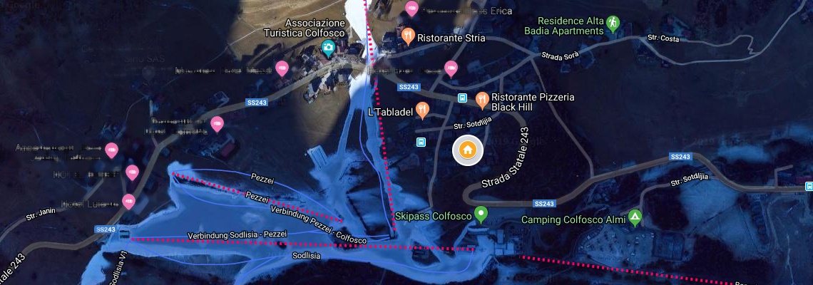 mapa Apartmny Cristina, Colfosco