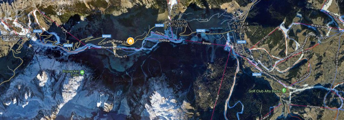 mapa Nature Hotel Delta, Colfosco