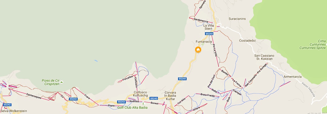 mapa Hotel Dolomiti, La Villa