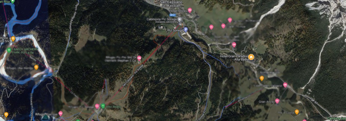 mapa Hotel Gran Paradiso, San Cassiano