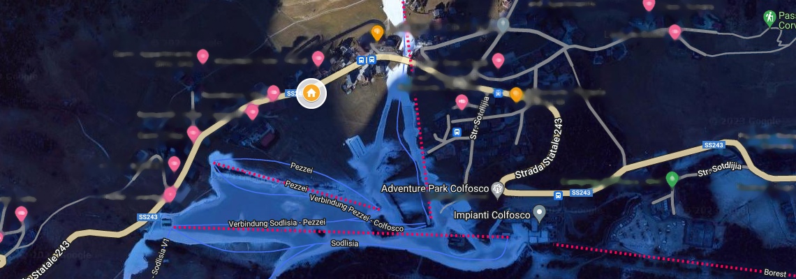 mapa Rezidencia La Villetta, Colfosco