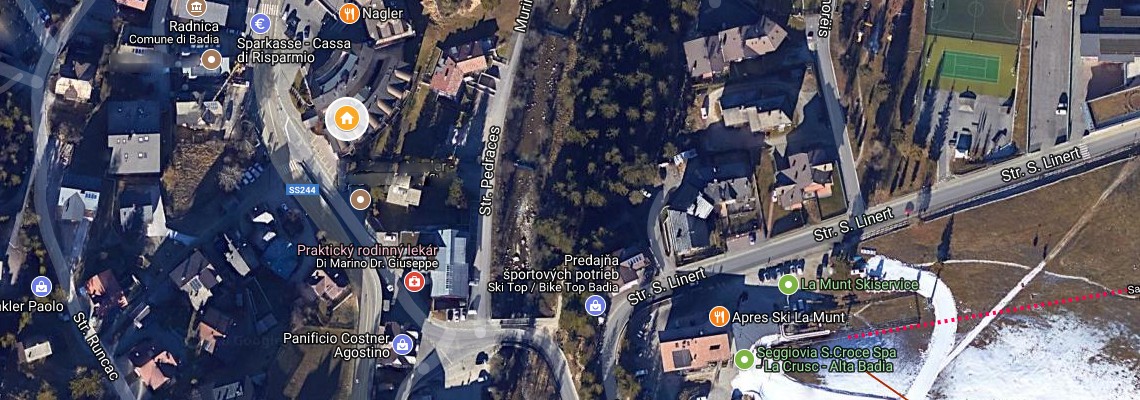 mapa Rezidencia Nagler, Badia - Pedraces