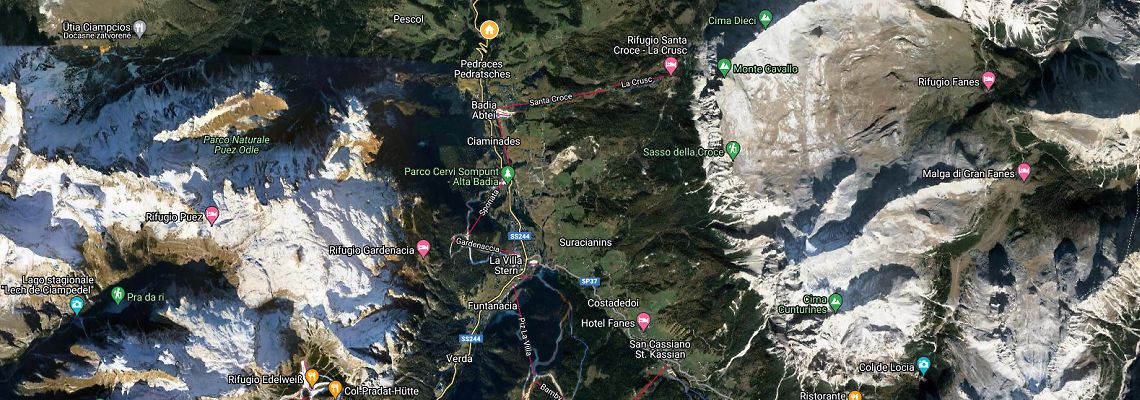 mapa Chata Sotciastel, Badia