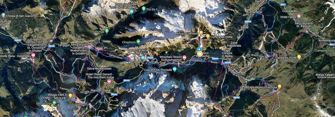 mapa Hotel Sport, Colfosco