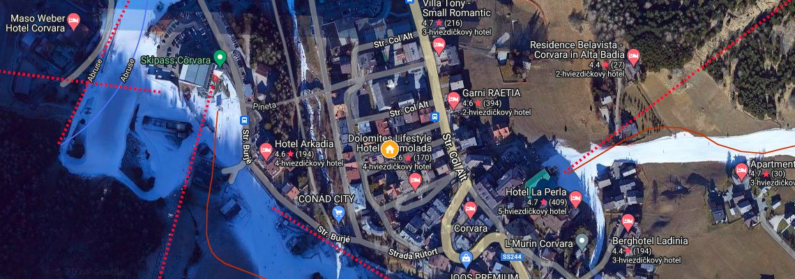 mapa Rezidencia Villa Trieste, Corvara