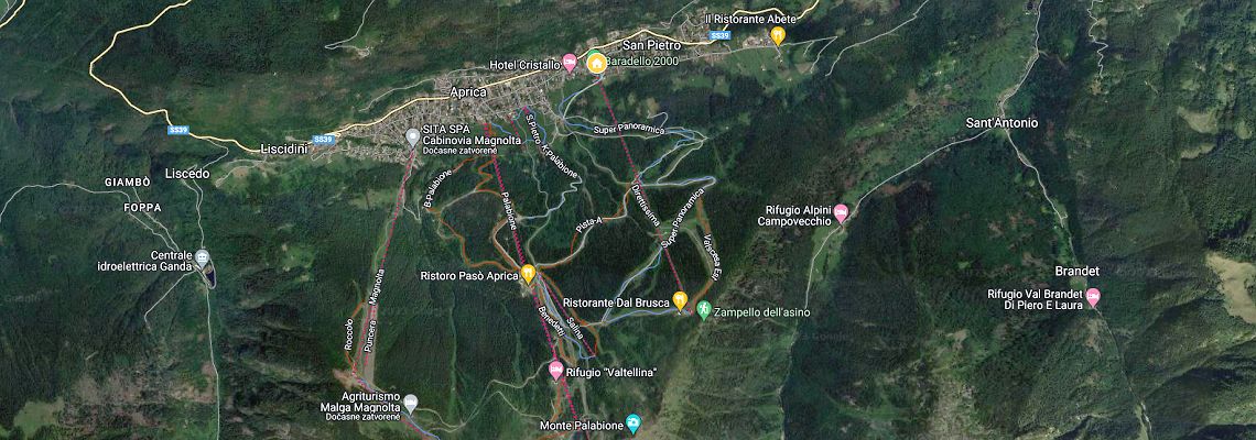 mapa Hotel Club Funivia, Aprica