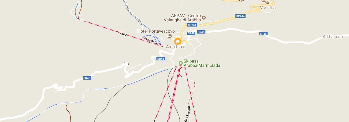 mapa Apartmny Al Centro, Arabba