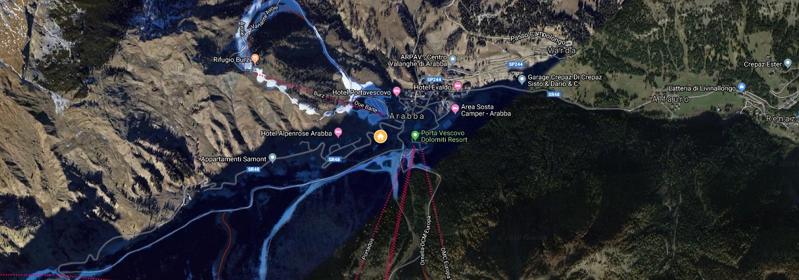mapa Chalet Brigitte, Arabba