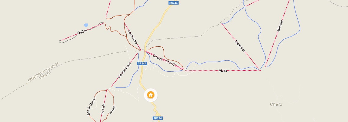 mapa Rezidencia Campolongo, Passo Campolongo