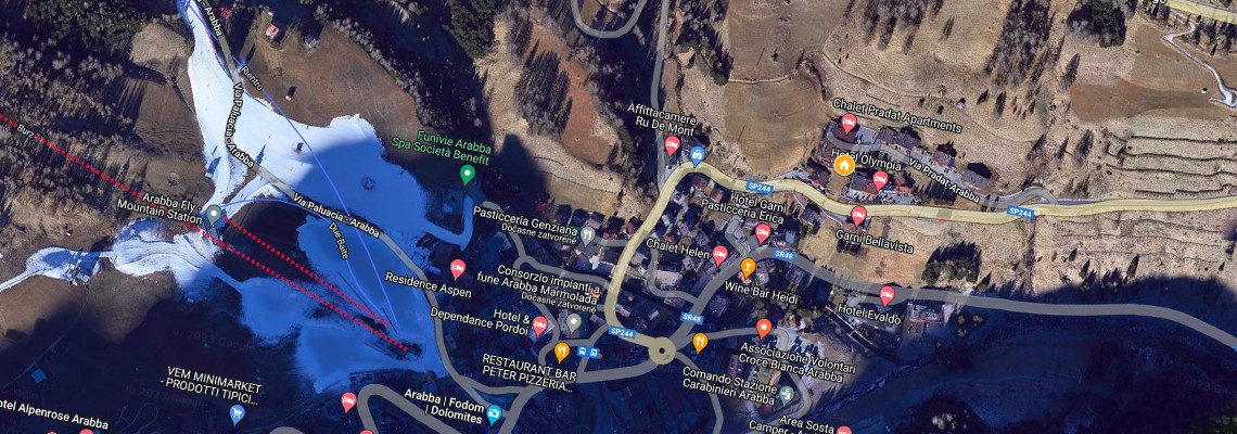 mapa Rezidencia Panorama, Arabba