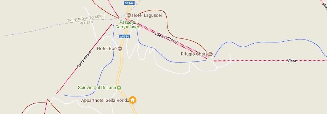 mapa Aparthotel Sella Ronda, Passo Campolongo