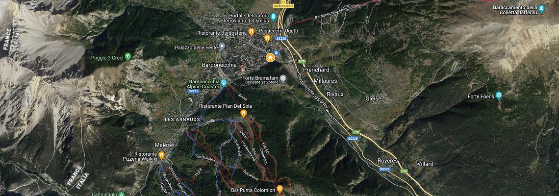 mapa Hotel Betula, Bardonecchia
