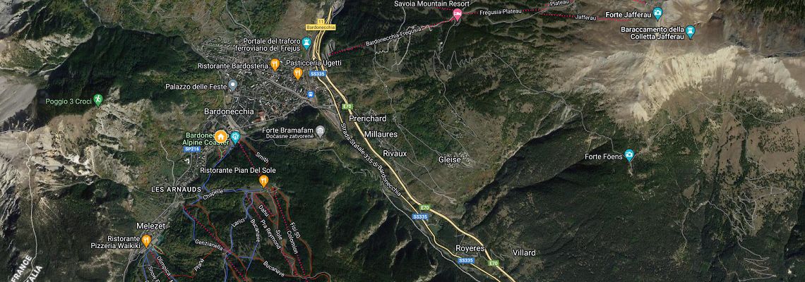 mapa Hotel Ca 'Fiore, Bardonecchia