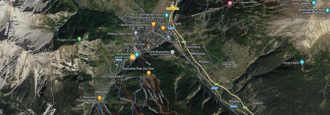 mapa Hotel Riv, Bardonecchia
