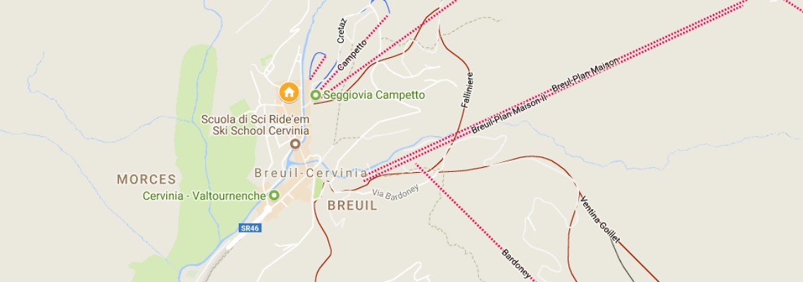 mapa Hotel Excelsior Planet, Breuil-Cervinia