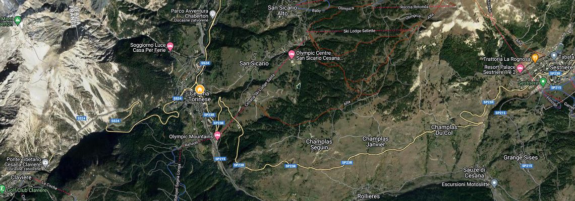 mapa Hotel Chaberton, Cesana Torinese