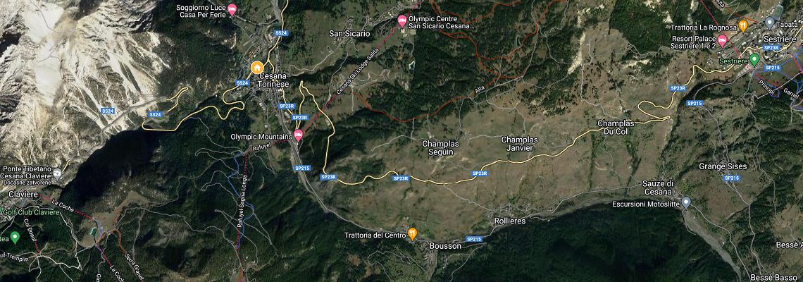 mapa Hotel Edelweiss, Cesana Torinese