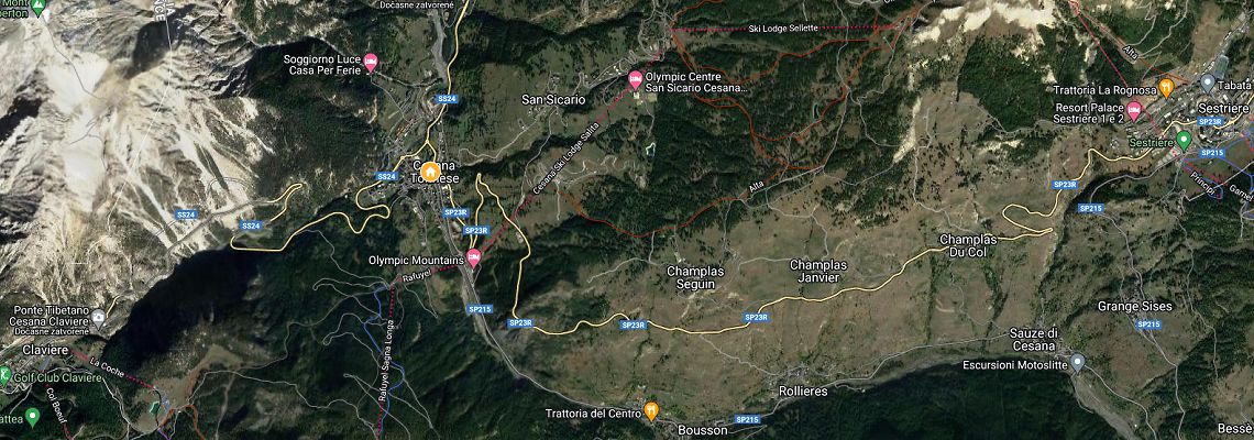 mapa Hotel La Ginestra, Cesana Torinese