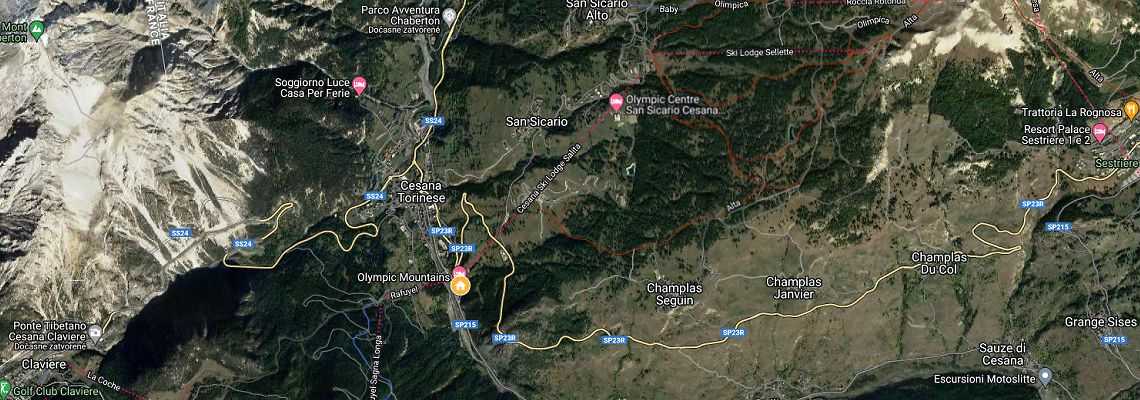 mapa Hotel Olympic Mountains, Cesana Torinese