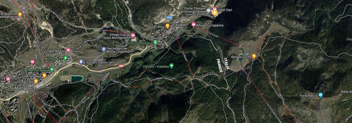 mapa Hotel Clari, Claviere