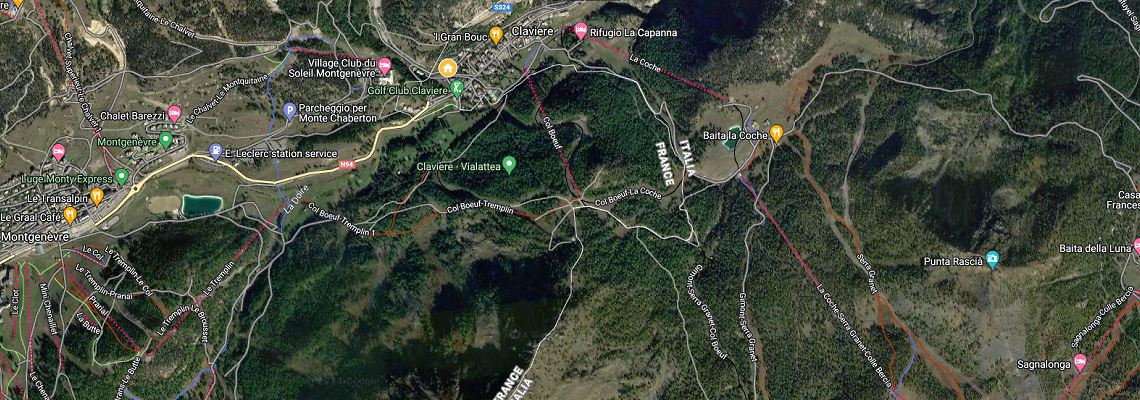 mapa Hotel Miramonti, Claviere