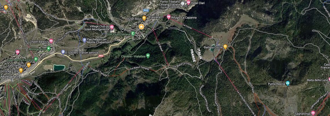 mapa Aparthotel Passero Pellegrino, Claviere