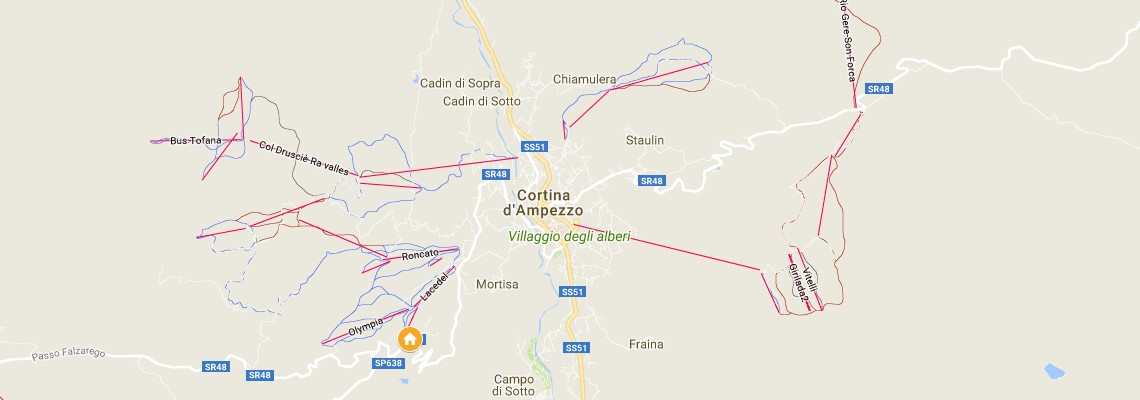 mapa Hotel Villa Argentina, Cortina d'Ampezzo