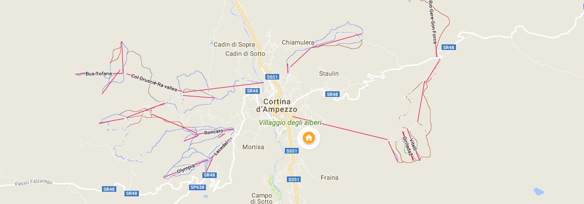mapa Hotel Cristallo, Cortina d'Ampezzo