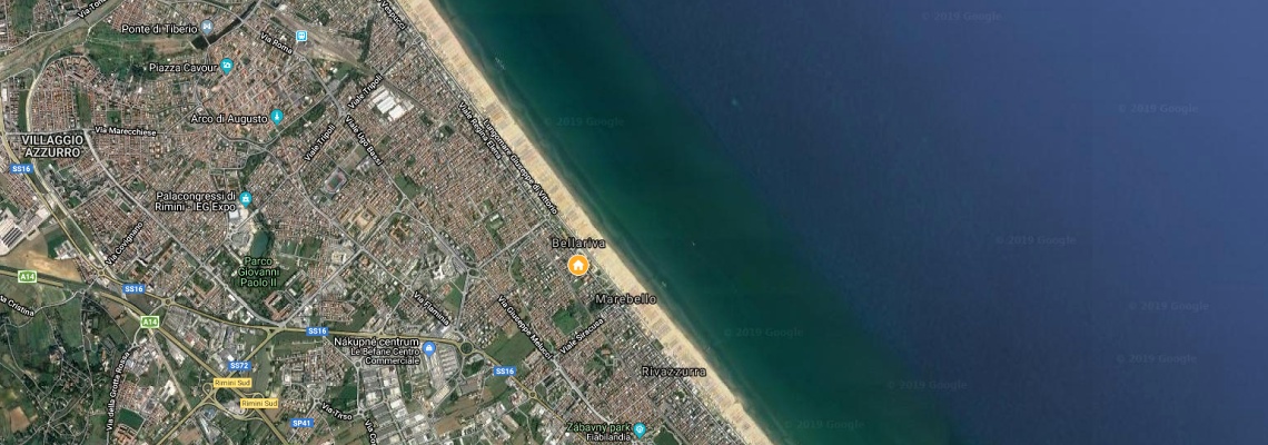 mapa Rezidencia Aida, Rimini Bellariva