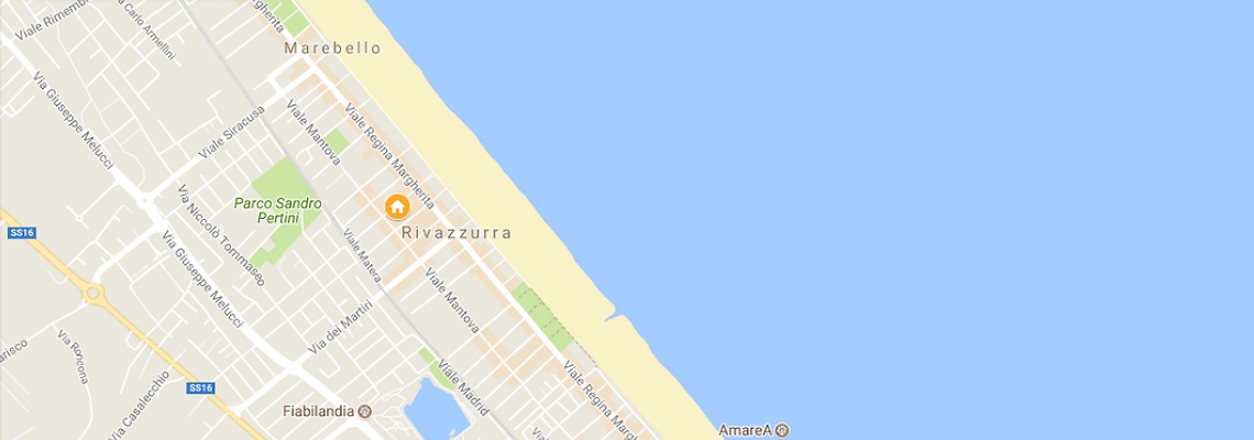 mapa Hotel Aiglon, Rimini Rivazzurra