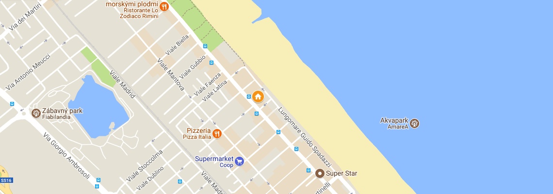 mapa Hotel Ascot, Rimini - Miramare