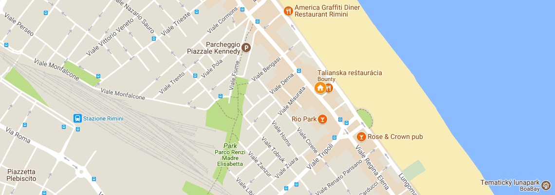 mapa Hotel Corallo, Rimini