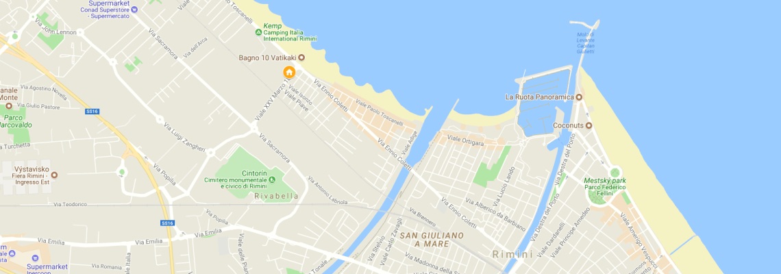 mapa Hotel Criss, Rimini - Rivabella