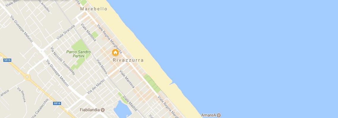 mapa Hotel Eiffel, Rimini Rivazzurra