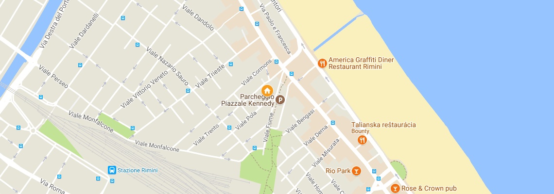 mapa Hotel Kennedy, Rimini Marina Centro