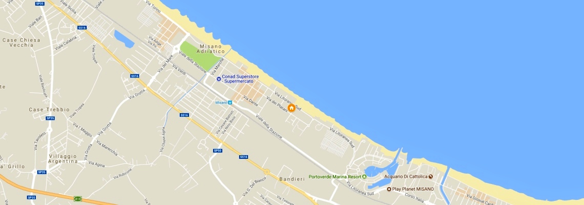 mapa Park Hotel Kursaal, Misano Adriatico