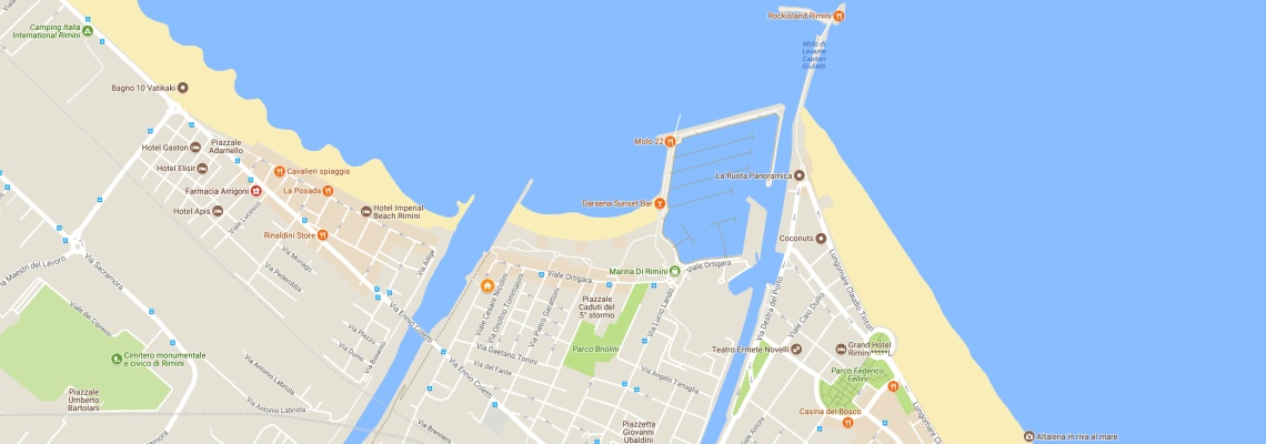 mapa Hotel Ricchi, Rimini San Giuliano a Mare
