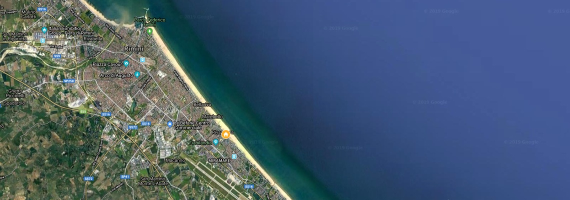 mapa Hotel Sombrero, Rimini