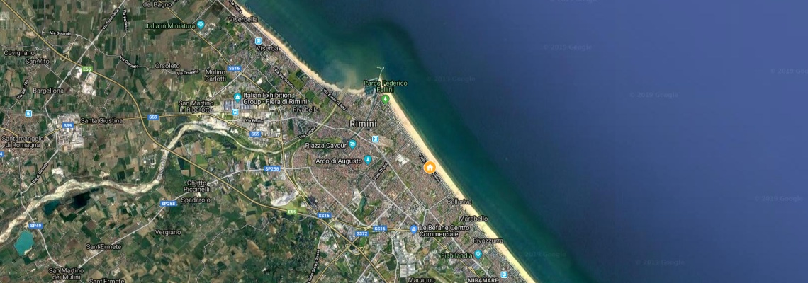mapa Hotel Villa Augustea, Rimini