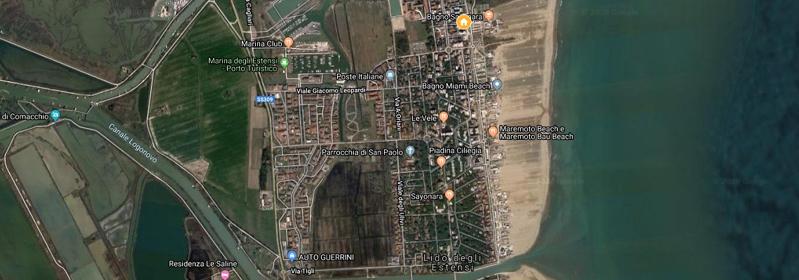 mapa Vilky Wind Surf, Lido degli Estensi