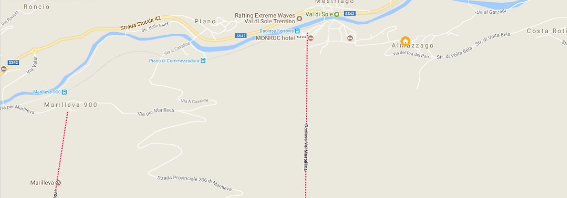 mapa Hotel Almazzago, Commezzadura