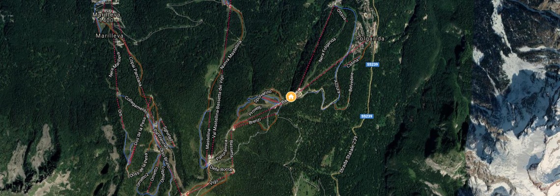 mapa Hotel Chalet degli Angeli, Folgarida