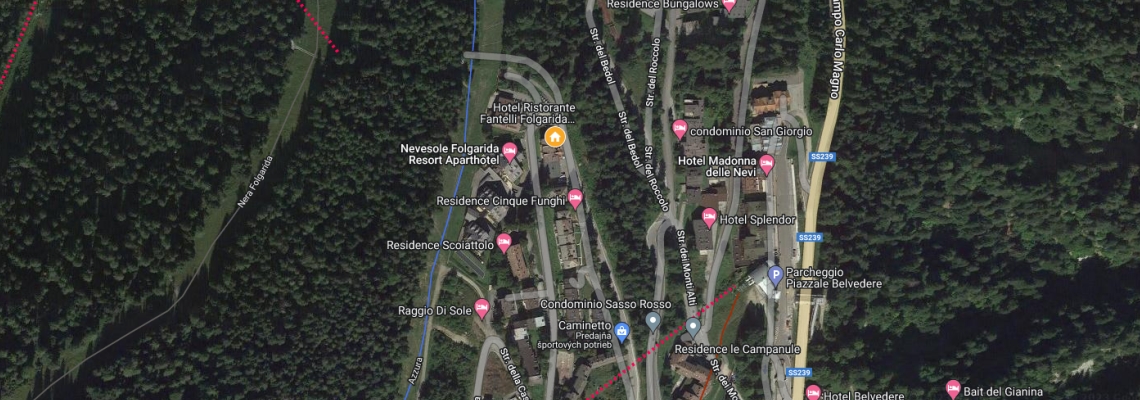 mapa Hotel Fantelli, Folgarida